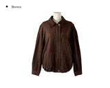 Camu Suede Slit Blouson Jacket