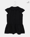 Happy Round Collar Puff Short Sleeve Mini One Piece