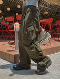 Uni Shirring Wide Cargo Pants