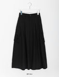 Woosen Cotton Pleated Cargo Long Skirt