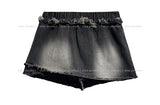 Denji unbalanced denim mini skirt