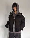 CHECK CONTRAST HOOD JUMPER