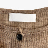 Crunchy linen ribbed round neck cardigan