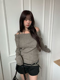 Haev String Ribbon Off-Shoulder Rib Knit