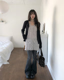 Mood Strap Ribbed Cardigan