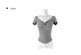 Plen Shirring RIb Slim Crop Short Sleeve T-shirt