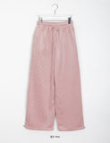 Plum Veloa Ribbed Mink Banding Pants