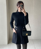 Brin Brushed Button High Waist Short Pants