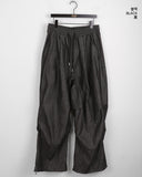 Furba Pintuck Shirred Raw Denim Two-Way Long Wide Jogger Pants