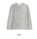 Tony snap stripe fur knitwear