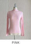 Tight Creamy Half-Neck Basic T-shirt