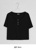 Taeyu Color Button Short Sleeve Tee