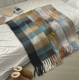 Winter Oversized Couple Check Long Muffler