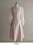 Ramet Tweed Chiffon Tie Flare One Piece