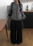 Daren Wool Pleated Check Midi Skirt