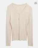 Karun Snap V-Neck Long Sleeve T-Shirt