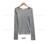 [U-BASIC] Sina Slimming Basic Square Long Sleeve