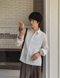 Crudy wrinkle check shirt
