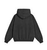 Western Symbol Washed Vintage Hooded Zip-Up