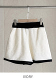 Mardi Color Matching Boucle Knit Sleeveless Banding Shorts Set