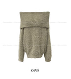 Bunny Boucle Off-Shoulder Knit