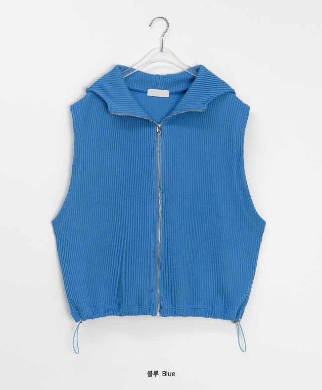 【BAON】[unisex] Kuomi Over String Hood Knit Vest BAON (バオン) - [男女兼用]クオミオーバーストリングフード