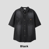 Frue Vintage Washing Denim Half Shirt
