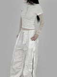 Mesh shirring round tee