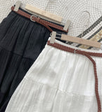 Kane Tiered Banding Long Skirt (Belt set)