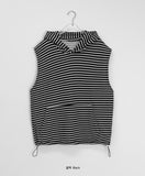 [unisex] Foremt Stripe Over Hood Vest