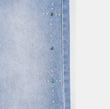 Rotin Studded Wide Denim Pants