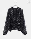 Woone See-Through Dot Windbreaker Hood Zip-up