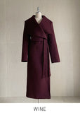 Rovia Shawl Collar Wool Long Coat