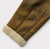 Close-up suede mustang