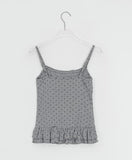 Gentil Frill Dot Layered Sleeveless Cardigan Set