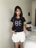 Conde 86 Number Lettering Slim Fit Short Sleeve T-Shirt