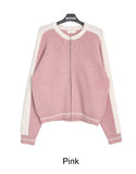 Oz Varsity Balloon Knit Zip Up