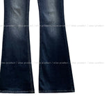 Hip-point bootcut denim pants