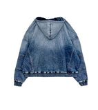 Gradation washing denim hoodie