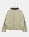 Jamin button color matching crop jacket