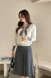 All-Grit Check Unbalanced Pleated Banding Skirt