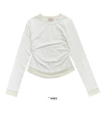 SIDE SHIRRING LAYERED T