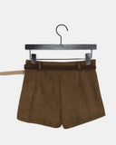 [Belt + Keychain + Pants SET] Defi Suede Short Pants