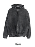 Rieki Washing Denim Hood Zip-Up