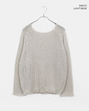 Pumi Round Neck See-Through Long Sleeve Knit