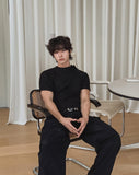 Slowy Button Muscle Fit Ribbed Short Sleeve T-shirt