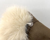 Dune Suede Quilted Buckle High Neck Fur Jacket