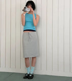 STRIPE STRING MIDI SKIRT