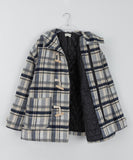[unisex] Donico Check Duffel Quilted Hood Half Coat