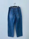 City One-Tuck Semi Balloon Fit Blue Medium Blue Denim Pants